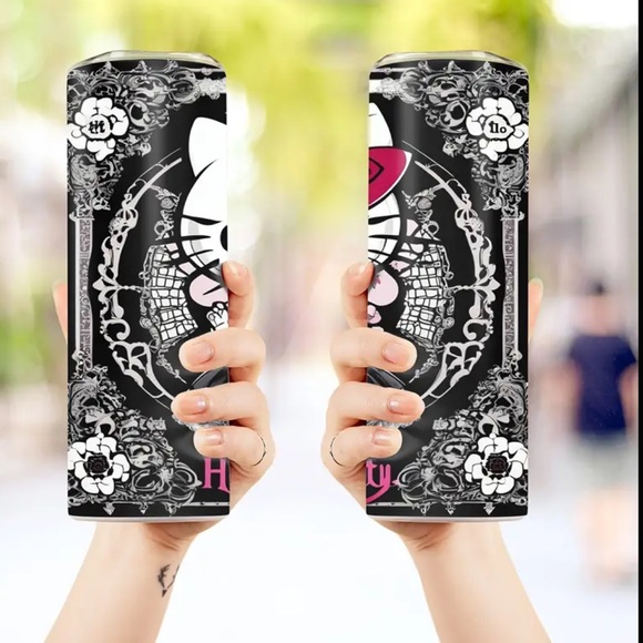 🆕 Hello Kitty - Victorian Goth - Punk - Stainless Steel Tumbler - 20oz w/ Straw - Picture 7 of 9